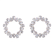 ( white)earrings occidental style exaggerating drop glass diamond diamond Round color earrings woman colorful diamon