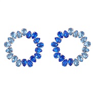 ( blue)earrings occidental style exaggerating drop glass diamond diamond Round color earrings woman colorful diamond