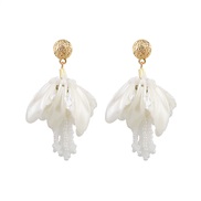 ( white)ins wind candy colors multilayer petal earrings  color beads tassel flowers earring resin Earring