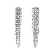( White KWhite Diamond )fashion super Rhinestone tassel earrings occidental style personality wind long style col