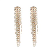 (AB)fashion super Rhinestone tassel earrings occidental style personality wind long style colorful diamond claw 