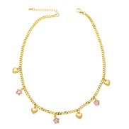 ( Pink)occidental style diamond star love necklace wind personality clavicle chain high all-Purposenkb