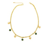 ( green)occidental style diamond star love necklace wind personality clavicle chain high all-Purposenkb
