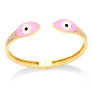 ( Pink)  occidental style personality exaggerating eyes bangle ins openingbrk