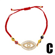(C)Autumn and Winter handmade weave rope personality color zircon eyes braceletbrk