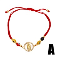 (A) occidental style  Shells bracelet eyes rope braceletbrk