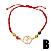 (B) occidental style  Shells bracelet eyes rope braceletbrk