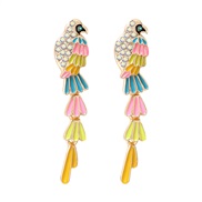 ( Pink color)earrings occidental style exaggerating multilayer Alloy enamel animal earring ear stud earrings woman