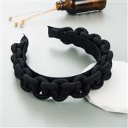 ( black) Headband Korea fashion temperament all-Purpose handmade weave Headband fashion width women head