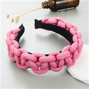 ( Pink) Headband Korea fashion temperament all-Purpose handmade weave Headband fashion width women head