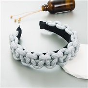 ( Silver) Headband Korea fashion temperament all-Purpose handmade weave Headband fashion width women head