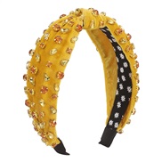 ( yellow)F exaggerating velvet temperament geometry colorful diamond Headband  velvet retro Headband woman