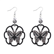 ( black)ins wind fashion brief Alloy diamond flowers butterfly occidental style earrings womanearrings