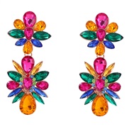 ( Color)earrings occidental style exaggerating fashion multilayer Alloy diamond flowers earrings woman fully-jewelled S