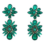 ( green)earrings occidental style exaggerating fashion multilayer Alloy diamond flowers earrings woman fully-jewelled S