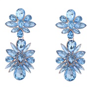 ( blue)earrings occidental style exaggerating fashion multilayer Alloy diamond flowers earrings woman fully-jewelled St