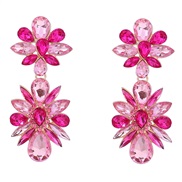 ( rose Red)earrings occidental style exaggerating fashion multilayer Alloy diamond flowers earrings woman fully-jewelle
