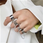 (JS5235)occidental style Metal chain bracelet ring man woman punk wind ring retro