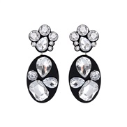 ( black)earrings occidental style retro geometry Acrylic plates diamond earring personality trend woman ear stud