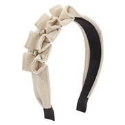 ( white)F retro samll wind Rhinestone exaggerating Headband  Cloth high geometry temperament Headband woman