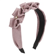 ( Pink)F retro samll wind Rhinestone exaggerating Headband  Cloth high geometry temperament Headband woman