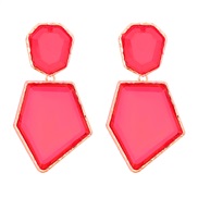 ( red)fashion retro brief multilayer more Alloy resin earring occidental style exaggerating geometry earrings woman