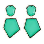 ( green)fashion retro brief multilayer more Alloy resin earring occidental style exaggerating geometry earrings woman