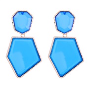 ( blue)fashion retro brief multilayer more Alloy resin earring occidental style exaggerating geometry earrings woman