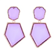 (purple)fashion retro brief multilayer more Alloy resin earring occidental style exaggerating geometry earrings woman