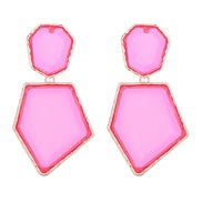 ( rose Red)fashion retro brief multilayer more Alloy resin earring occidental style exaggerating geometry earrings woman