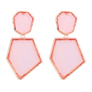 ( Rose Gold)fashion retro brief multilayer more Alloy resin earring occidental style exaggerating geometry earrings wom