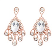 ( white)occidental style exaggerating multilayer drop Alloy diamond earring Round glass diamond flowers earrings woman 
