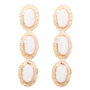 ( white)fashion retro multilayer Round Alloy enamel pattern earring occidental style exaggerating earrings woman