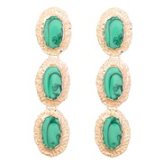 ( green)fashion retro multilayer Round Alloy enamel pattern earring occidental style exaggerating earrings woman