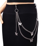 (butterfly )occidental style  trend retro Double layer cirque butterfly chain Alloy multilayer chainins chain