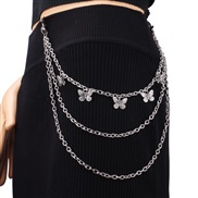 (butterfly )occidental style  trend retro Double layer cirque butterfly chain Alloy multilayer chainins chain