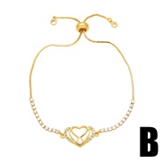 (B)occidental styleins wind Pearl Peach heart bracelet woman samll love diamond braceletbrk
