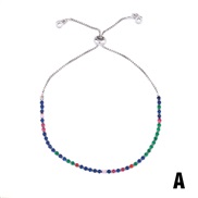 (brb53 A  Silver)zircon braceletbracelet embed color zircon bracelet womanbrk