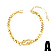(A)occidental style punk snake snake bracelet chain man woman same style personality fashion lovers braceletbrk