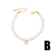 (B) Pearl bracelet samll high retroins wind love Five-pointed star braceletbrk