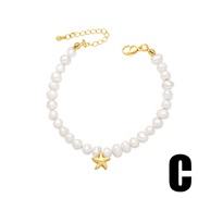(C) Pearl bracelet samll high retroins wind love Five-pointed star braceletbrk