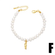 (F) Pearl bracelet samll high retroins wind love Five-pointed star braceletbrk