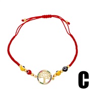 (C)occidental style personality mosaic color zircon cross Life tree bracelet  rope love bracelet womanbrk