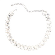 ( Silver)spring trend occidental style exaggerating multilayer drop glass diamond diamond necklace woman sweater chain