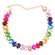 (color )spring trend occidental style exaggerating multilayer drop glass diamond diamond necklace woman sweater chain