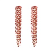 ( red)occidental style fashion exaggerating Alloy diamond long style tassel earrings woman trend super fully-jewelled b