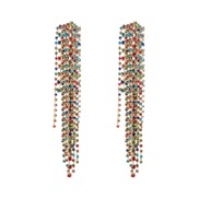 ( Color)occidental style fashion exaggerating Alloy diamond long style tassel earrings woman trend super fully-jewelled