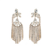 ( gold )occidental style earrings personality exaggerating diamond multilayer flowers tassel earrings woman trend banqu