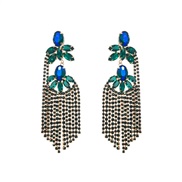 ( green)occidental style earrings personality exaggerating diamond multilayer flowers tassel earrings woman trend banqu