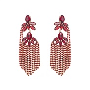 ( red)occidental style earrings personality exaggerating diamond multilayer flowers tassel earrings woman trend banquet